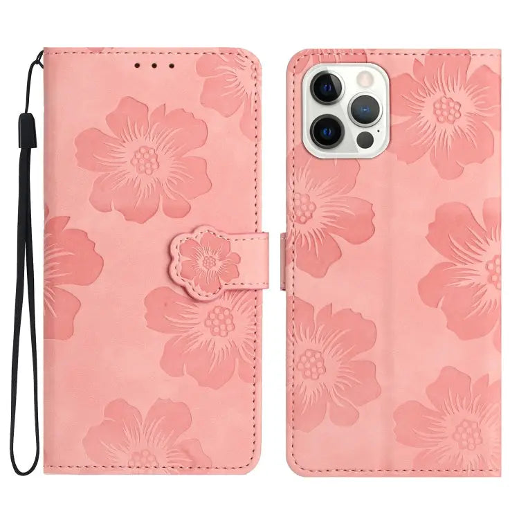 Flower Embossing Pattern Leather Phone Case For iPhone 14 Pro Max For iPhone 13 Pro Max For iPhone 13 Pro For iPhone 13