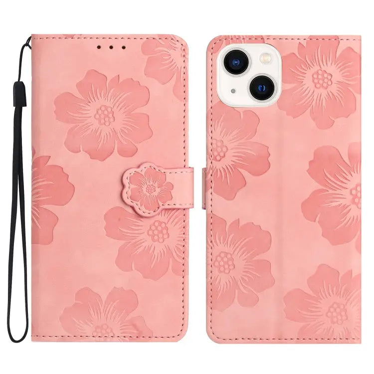 Flower Embossing Pattern Leather Phone Case For iPhone 15 For iPhone 14 Plus For iPhone 14 For iPhone 14 Pro