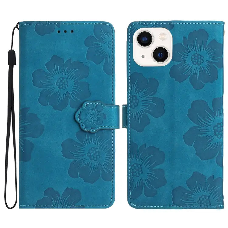 Flower Embossing Pattern Leather Phone Case For iPhone 15 For iPhone 14 Plus For iPhone 14 For iPhone 14 Pro