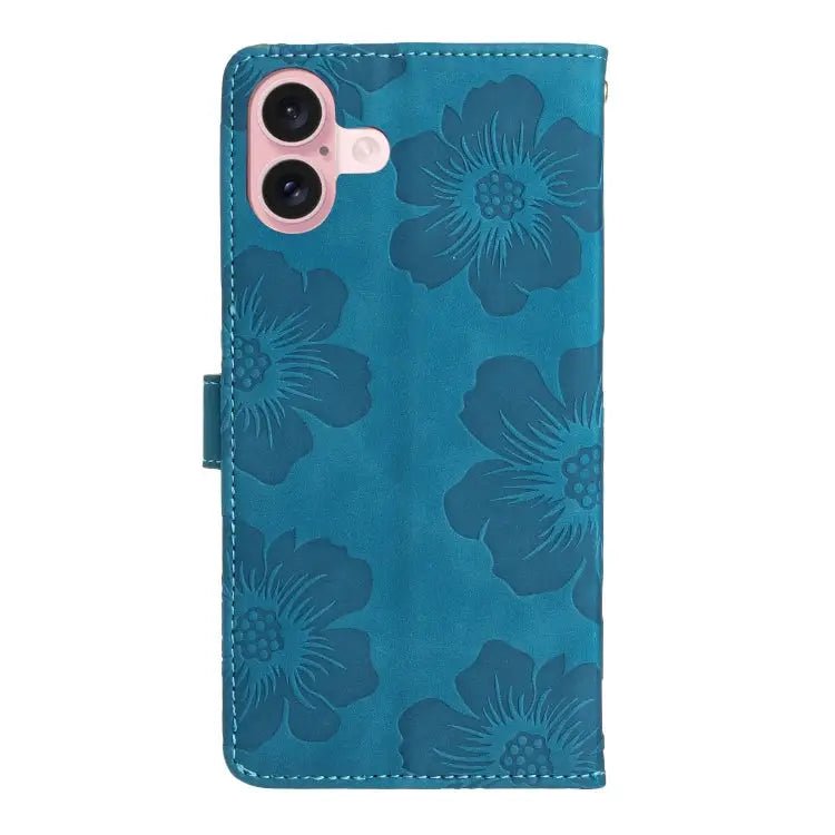 Flower Embossing Pattern Leather Phone Case For iPhone 16 For iPhone 15 Pro Max For iPhone 15 Pro For iPhone 15 Plus