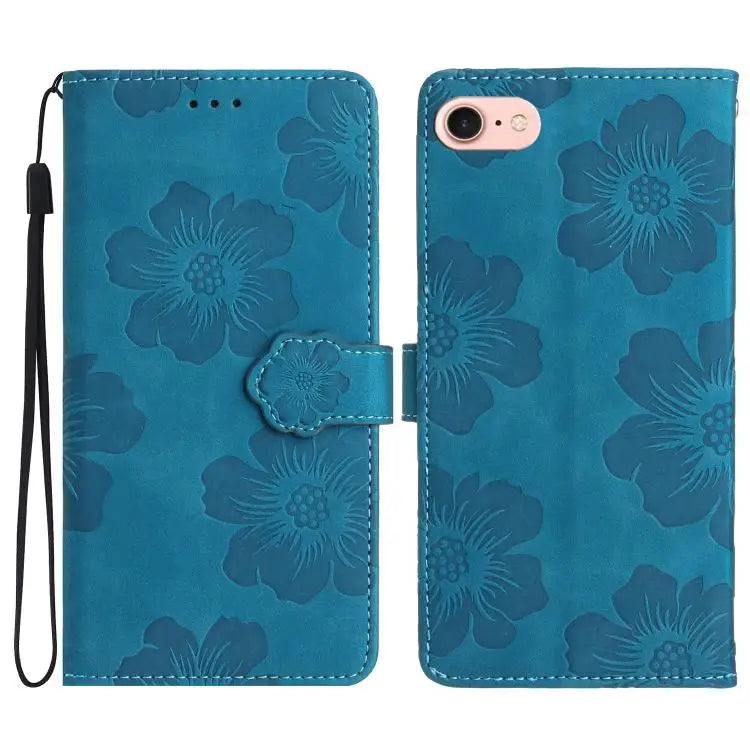 Flower Embossing Pattern Leather Phone Case For iPhone 16e For iPhone 16 Pro Max For iPhone 16 Pro For iPhone 16 Plus