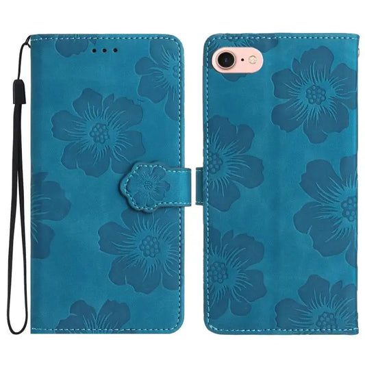 Flower Embossing Pattern Leather Phone Case For iPhone 16e For iPhone 16 Pro Max For iPhone 16 Pro For iPhone 16 Plus