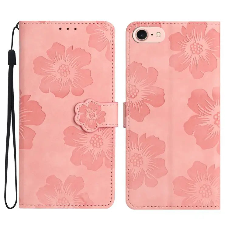 Flower Embossing Pattern Leather Phone Case For iPhone 16e For iPhone 16 Pro Max For iPhone 16 Pro For iPhone 16 Plus