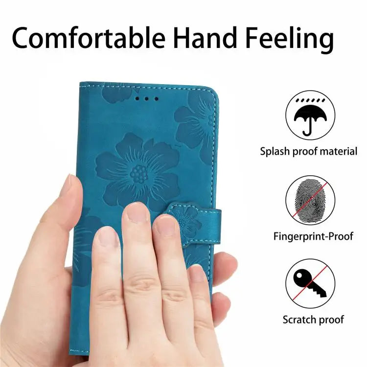 Flower Embossing Pattern Leather Phone Case For iPhone 16e For iPhone 16 Pro Max For iPhone 16 Pro For iPhone 16 Plus