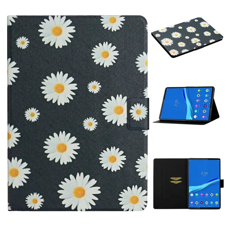 Flower Pattern Horizontal Flip Leather Case with Card Slots & Holder For Huawei MediaPad M5 lite 10.1 For Huawei