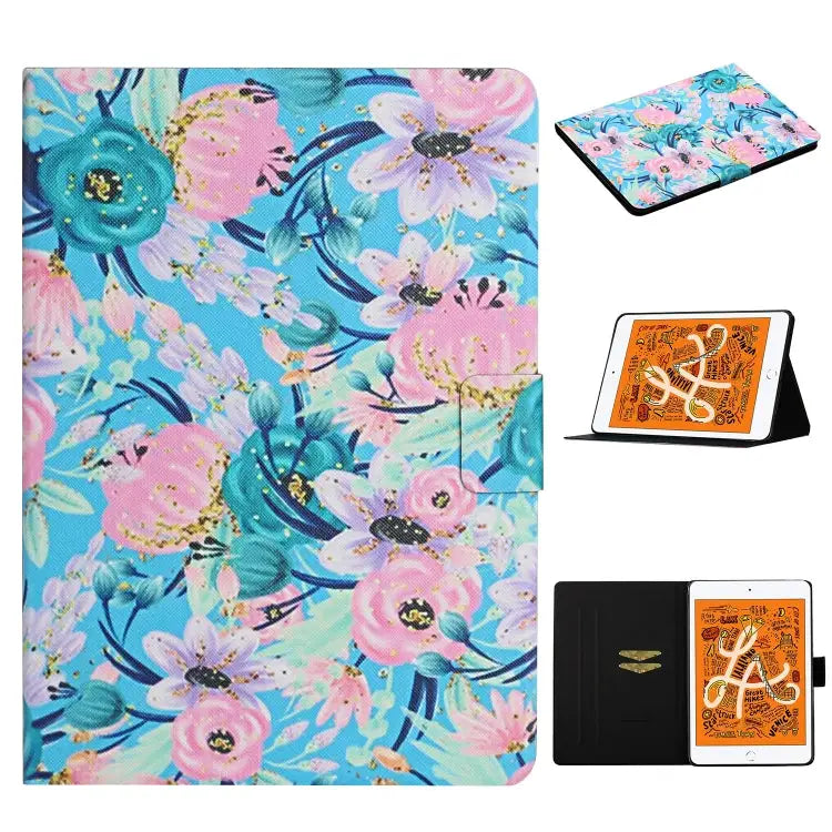 Flower Pattern Horizontal Flip Leather Case with Card Slots & Holder For iPad Mini 2019 For iPad Mini 4 & 3 & 2 & 1