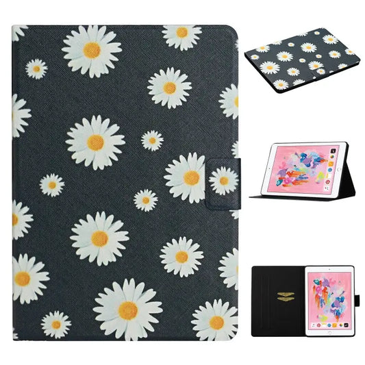 Flower Pattern Horizontal Flip Leather Case with Card Slots & Holder For iPad 5 For iPad 10.2 For iPad Pro 10.5 inch
