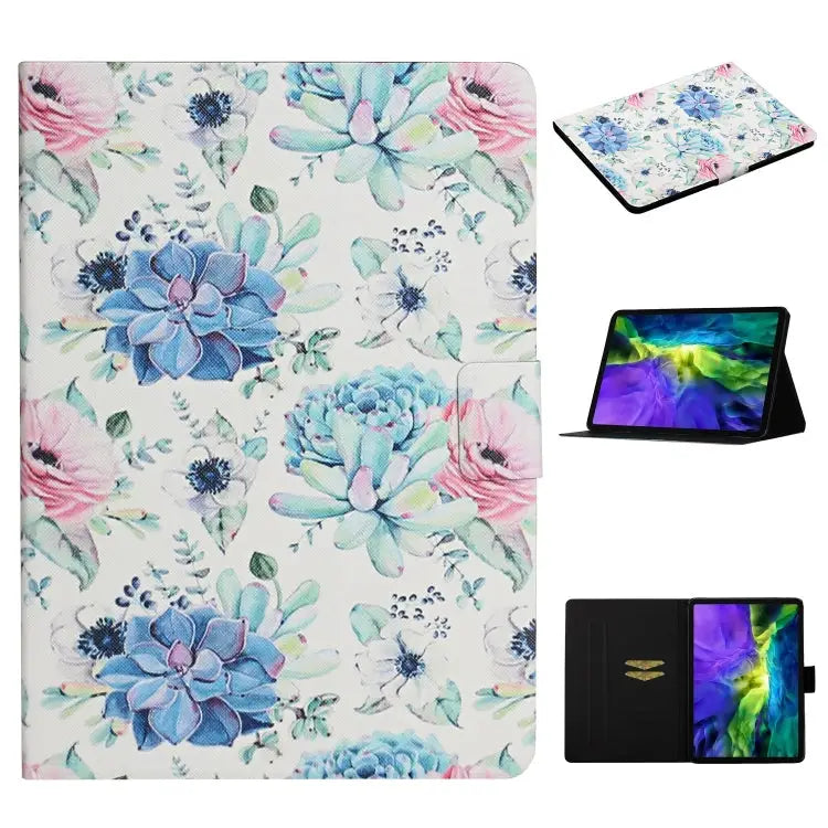 Flower Pattern Horizontal Flip Leather Case with Card Slots & Holder For iPad 5 For iPad 10.2 For iPad Pro 10.5 inch