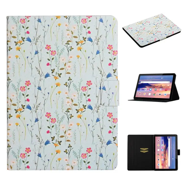 Flower Pattern Horizontal Flip Leather Case with Card Slots & Holder For Huawei MediaPad M5 lite 10.1 For Huawei