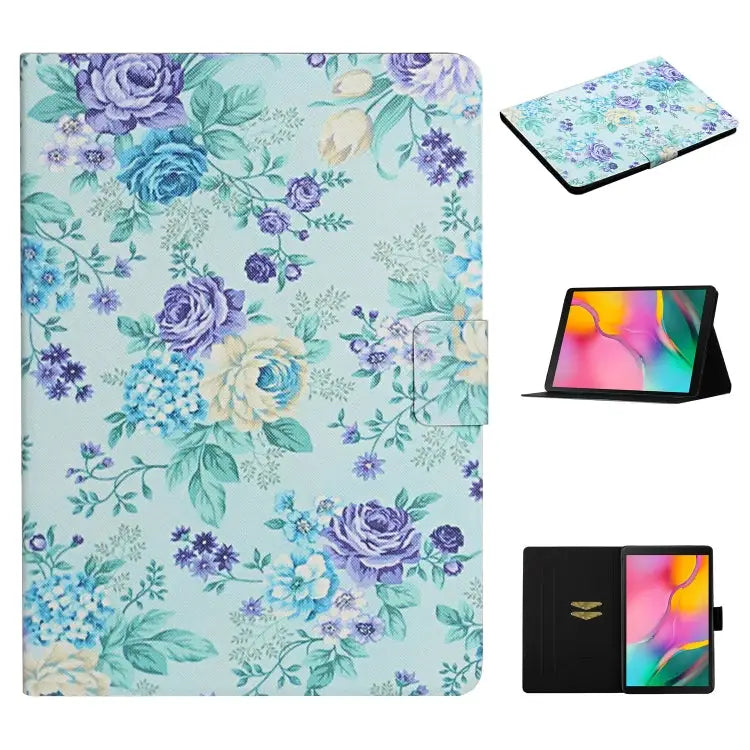 Flower Pattern Horizontal Flip Leather Case with Card Slots & Holder For Samsung Galaxy Tab A 8.0 2019 For Samsung