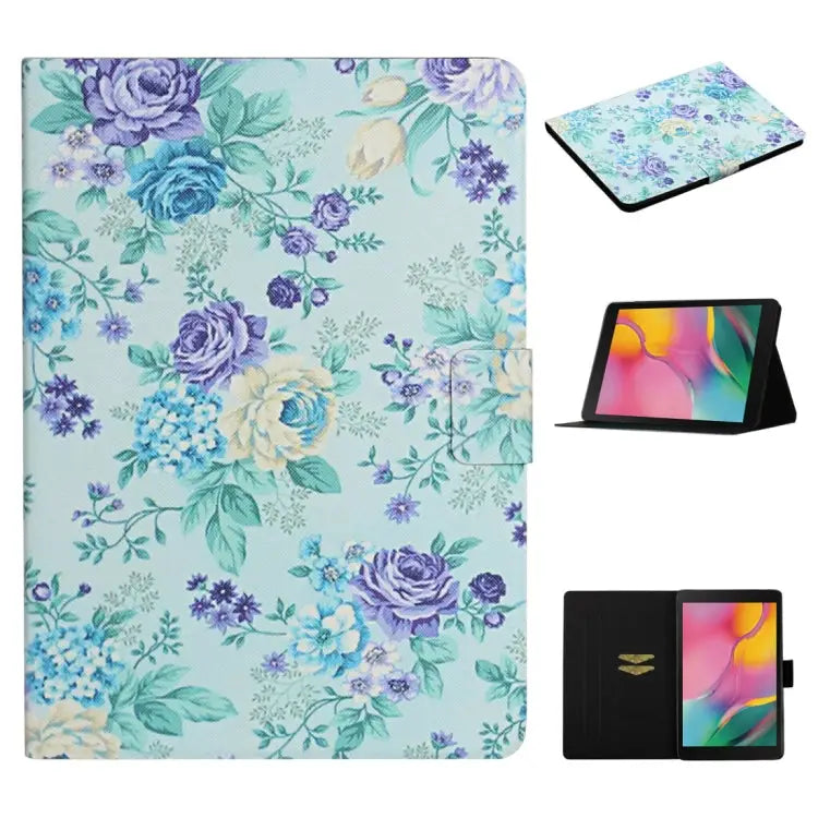Flower Pattern Horizontal Flip Leather Case with Card Slots & Holder For Samsung Galaxy Tab A 8.0 2019 For Samsung