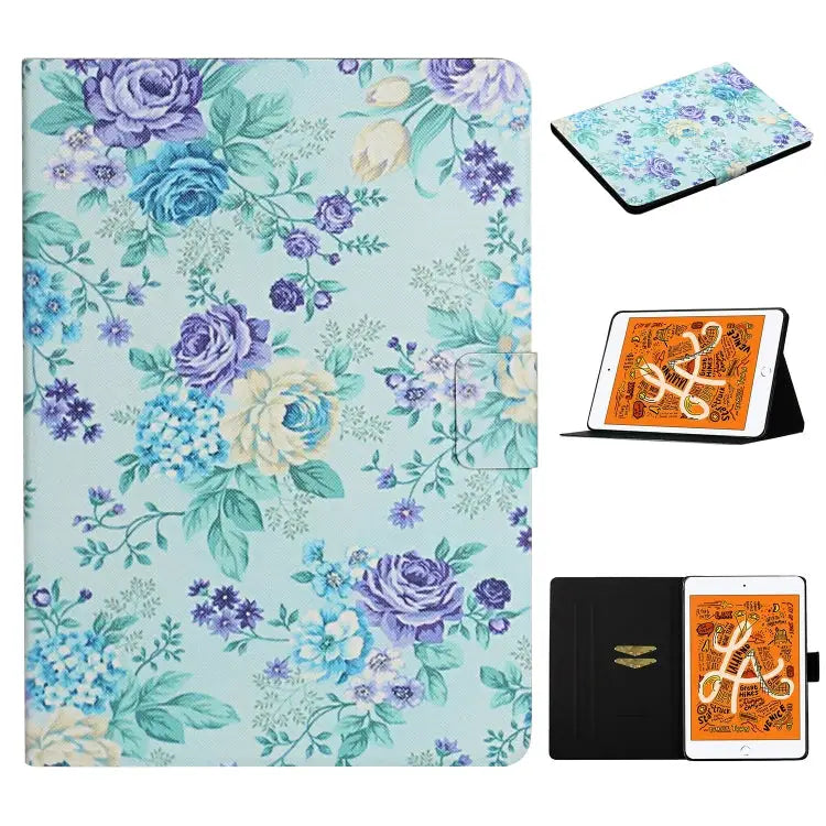 Flower Pattern Horizontal Flip Leather Case with Card Slots & Holder For iPad Mini 2019 For iPad Mini 4 & 3 & 2 & 1