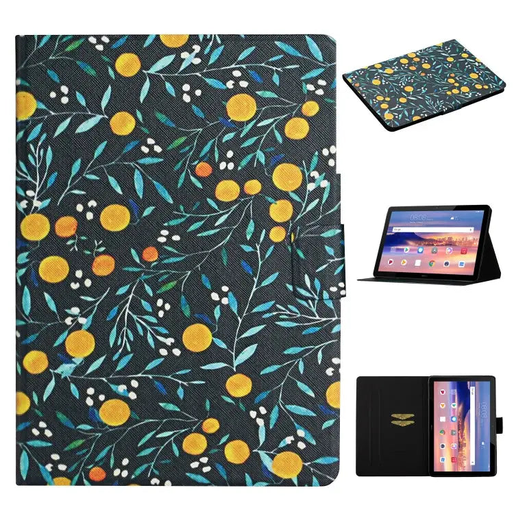 Flower Pattern Horizontal Flip Leather Case with Card Slots & Holder For Huawei MediaPad M5 lite 10.1 For Huawei