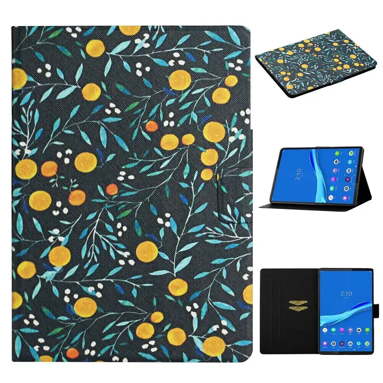 Flower Pattern Horizontal Flip Leather Case with Card Slots & Holder For Huawei MediaPad M5 lite 10.1 For Huawei