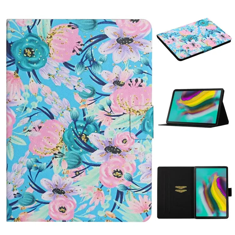 Flower Pattern Horizontal Flip Leather Case with Card Slots & Holder For Samsung Galaxy Tab A 8.0 2019 For Samsung