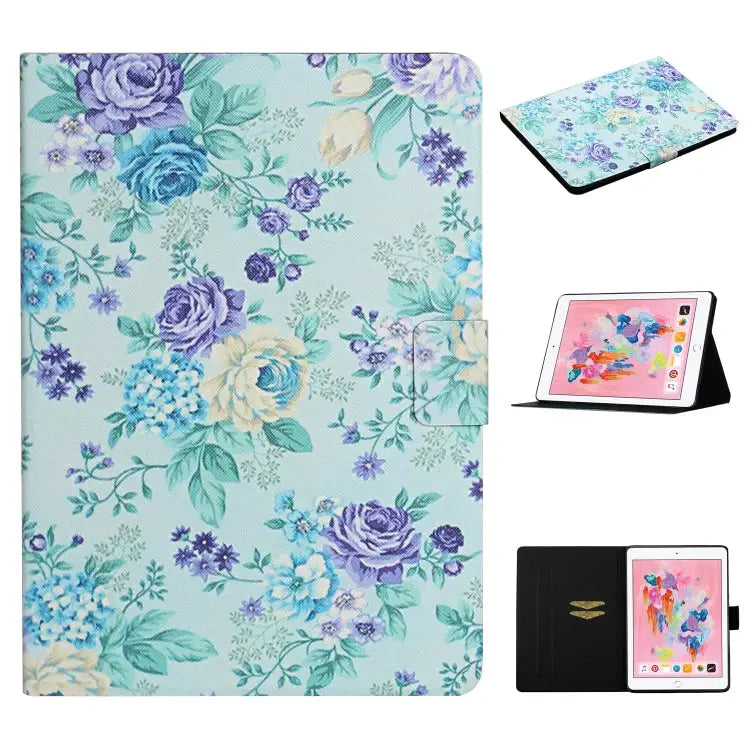 Flower Pattern Horizontal Flip Leather Case with Card Slots & Holder For iPad 5 For iPad 10.2 For iPad Pro 10.5 inch