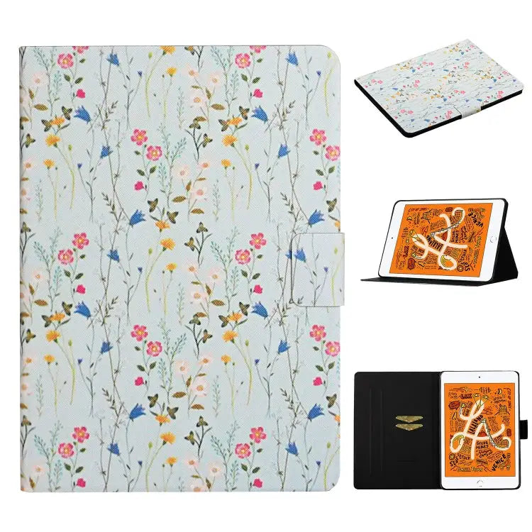 Flower Pattern Horizontal Flip Leather Case with Card Slots & Holder For iPad Mini 2019 For iPad Mini 4 & 3 & 2 & 1