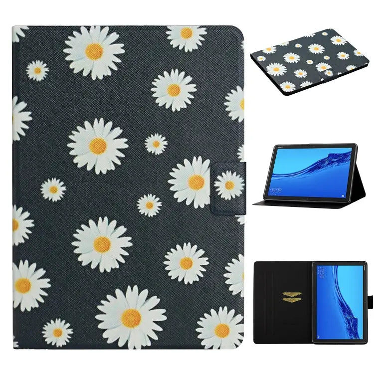 Flower Pattern Horizontal Flip Leather Case with Card Slots & Holder For Huawei MediaPad M5 lite 10.1 For Huawei