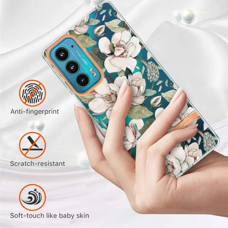 Flowers and Plants Series IMD TPU Phone Case For Motorola Edge 20 For Motorola Edge 20 Pro - Mobile Accessories