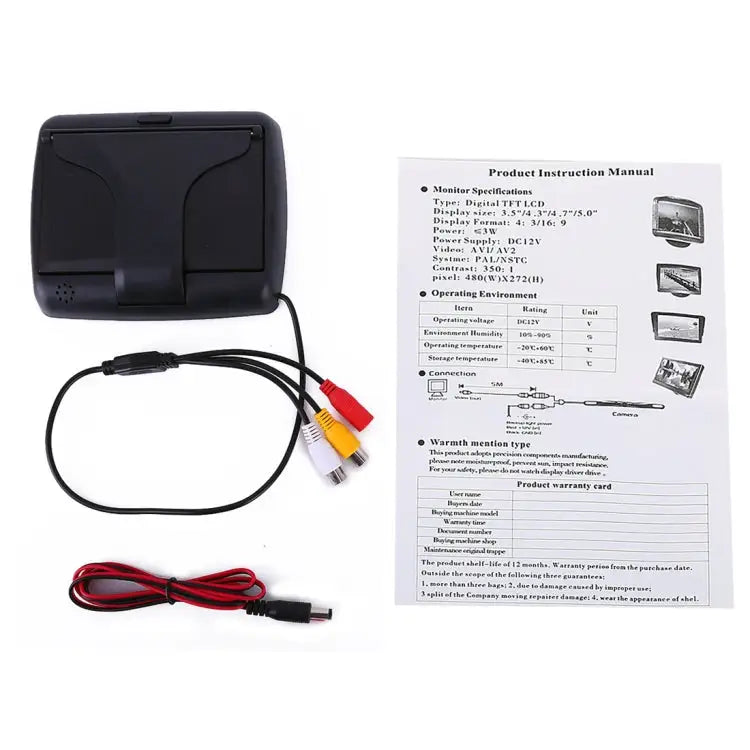 Foldable 4.3 inch Digital TFT LCD Car High Definition Monitor Support Reverse Automatic Screen Function Foldable 4.3