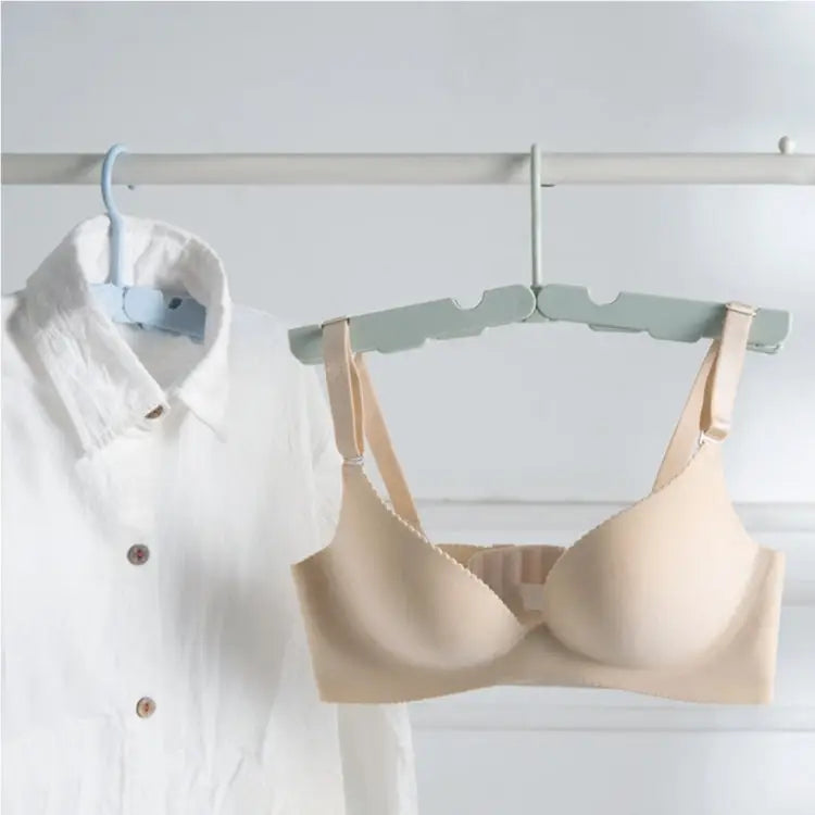 Foldable Clothes Hanger Drying Rack with 4 Hidden Clips for Home / Travel Random Color Delivery Foldable Clothes Hanger