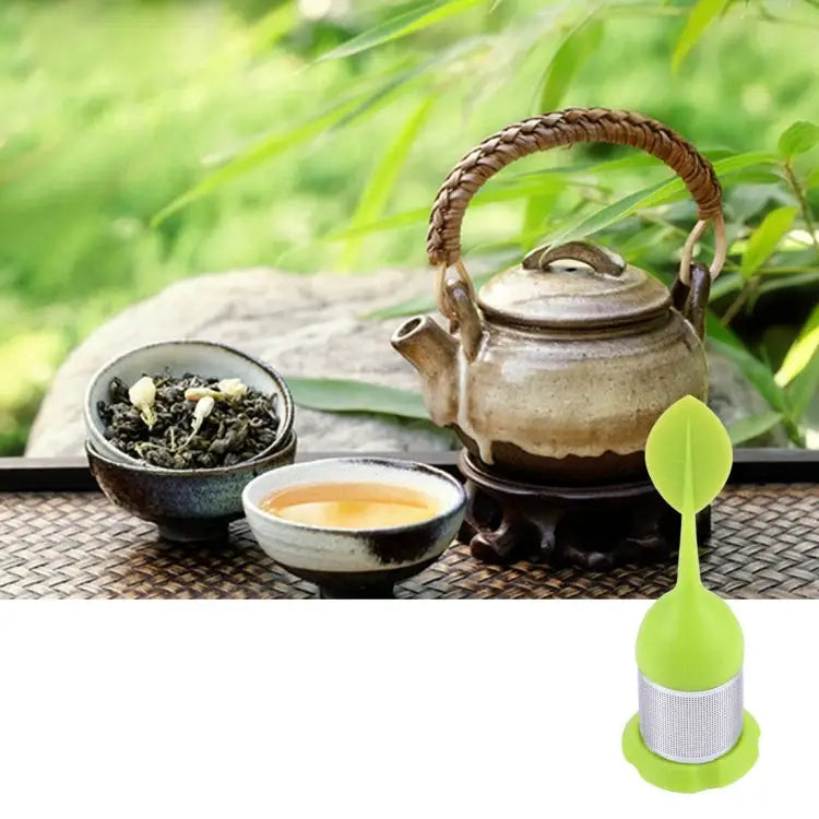 Food Grade Leaf Silicone Make Tea Bag Stainless Steel Tea Strainers Random Color Delivery Leaf Shape - Leaf Shape