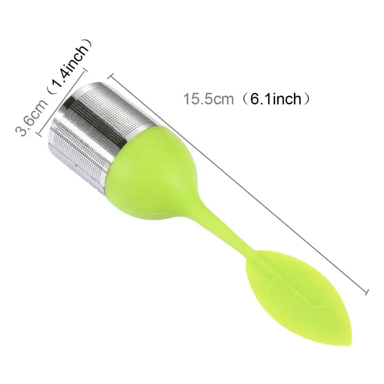 Food Grade Leaf Silicone Make Tea Bag Stainless Steel Tea Strainers Random Color Delivery Leaf Shape - Leaf Shape