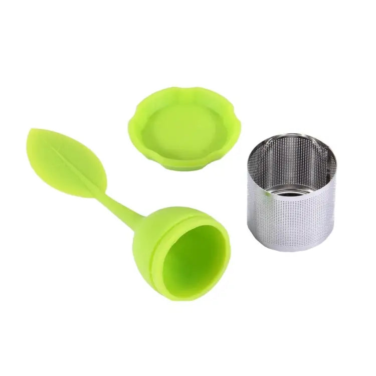 Food Grade Leaf Silicone Make Tea Bag Stainless Steel Tea Strainers Random Color Delivery Leaf Shape - Leaf Shape