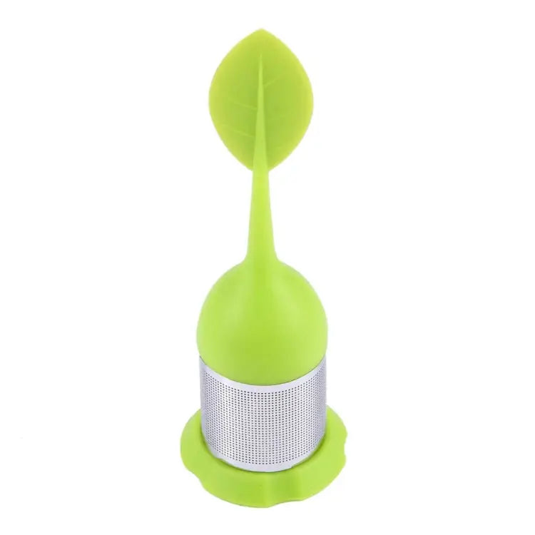 Food Grade Leaf Silicone Make Tea Bag Stainless Steel Tea Strainers Random Color Delivery Leaf Shape - Leaf Shape