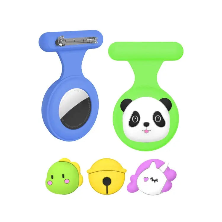 For AirTag 2pcs Silicone Protective Case Kids Brooch Snap Cartoon Locator Case - Apple Accessories