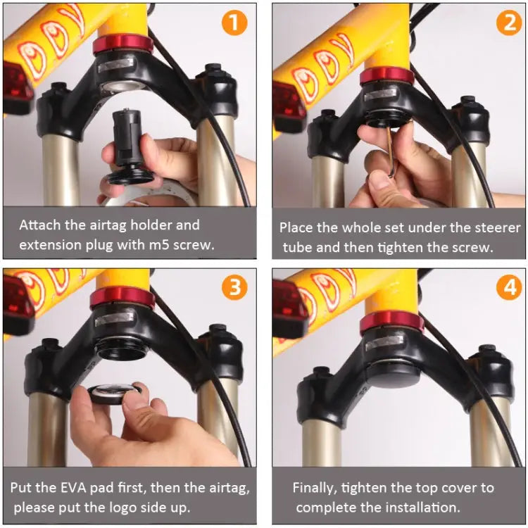 For Airtag Bike Hidden Mount Bicycle Front Fork Down Tube Anti-theft GPS Holder Style 1 Style 2 - Apple Accessories