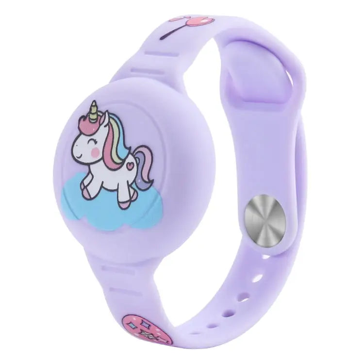 For Airtag Cartoon Watch Strap Locator Silicone Protective Cover Anti-lost Device Case - Unicorn - Apple Accessories