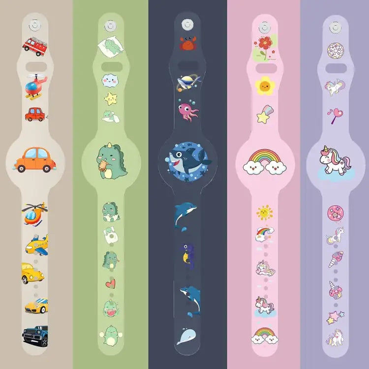 For Airtag Cartoon Watch Strap Locator Silicone Protective Cover Anti-lost Device Case - Apple Accessories