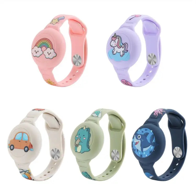 For Airtag Cartoon Watch Strap Locator Silicone Protective Cover Anti-lost Device Case - Apple Accessories