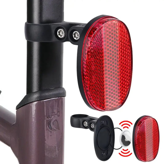 For AirTag Tracker Bicycle Anti-theft Taillight Road Bike Seat Tube Reflective Hidden Mount Tail Light Oval - Tail