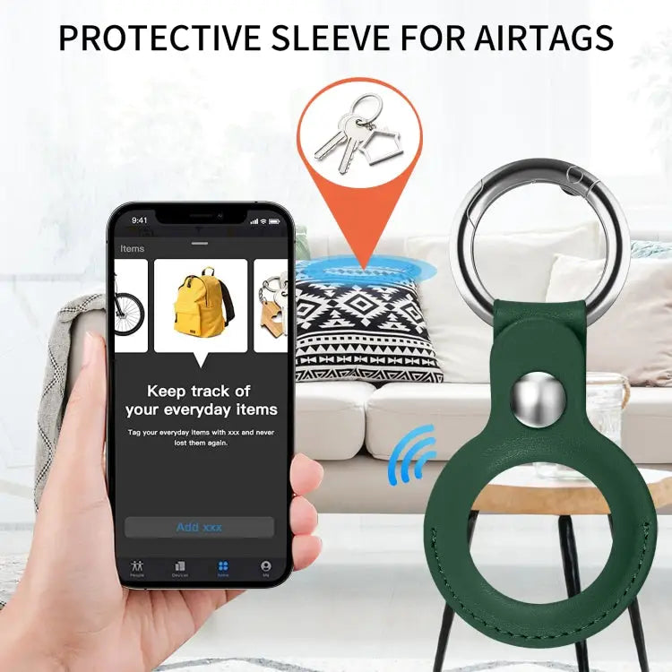 For Airtag Tracker Locator Faux Leather Case Protective Cover - Apple Accessories