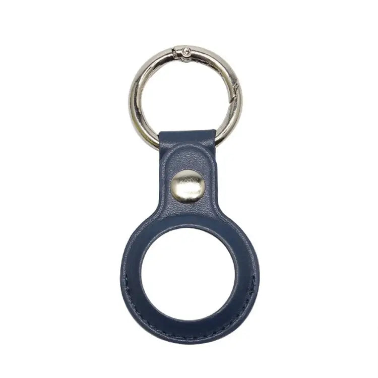 For Airtag Tracker Locator Faux Leather Case Protective Cover - Blue - Apple Accessories