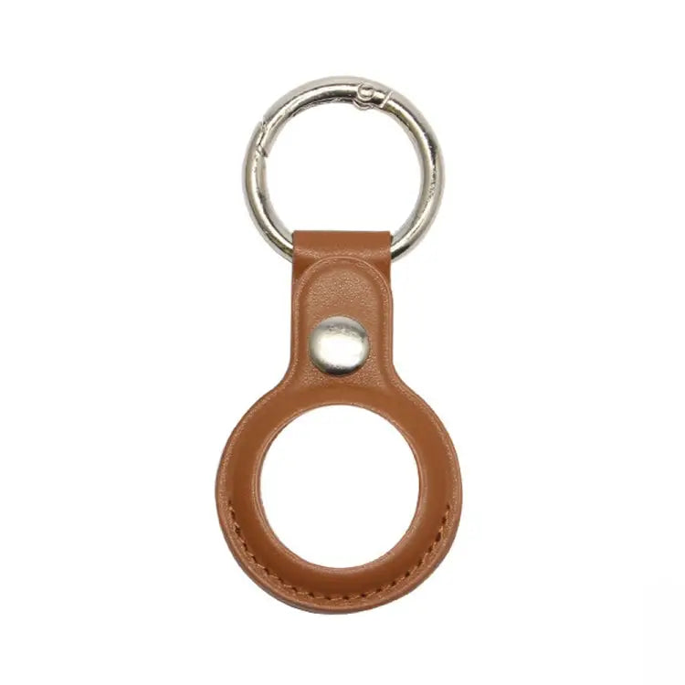 For Airtag Tracker Locator Faux Leather Case Protective Cover - Brown - Apple Accessories