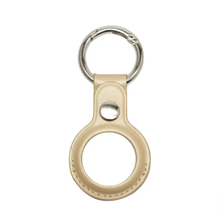 For Airtag Tracker Locator Faux Leather Case Protective Cover - Gold - Apple Accessories