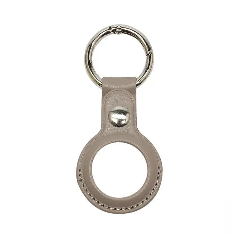 For Airtag Tracker Locator Faux Leather Case Protective Cover - Grey - Apple Accessories