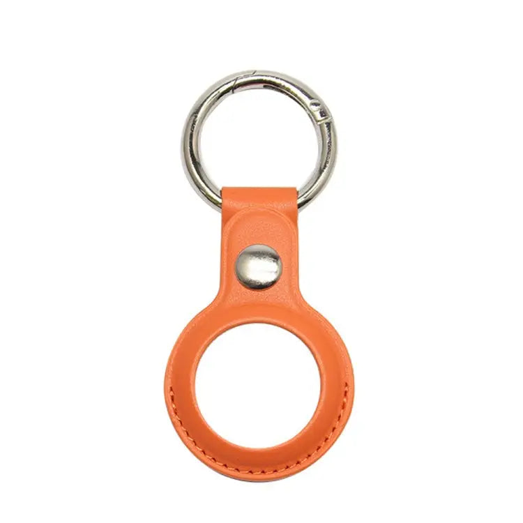For Airtag Tracker Locator Faux Leather Case Protective Cover - Orange - Apple Accessories