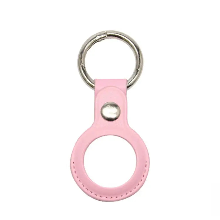 For Airtag Tracker Locator Faux Leather Case Protective Cover - Pink - Apple Accessories