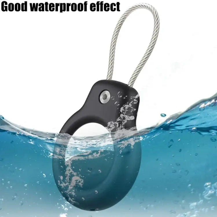 For AirTag Tracker Protective Cover With Metal Lanyard and Lock Three-proof Case Black White Transparent Black - Apple