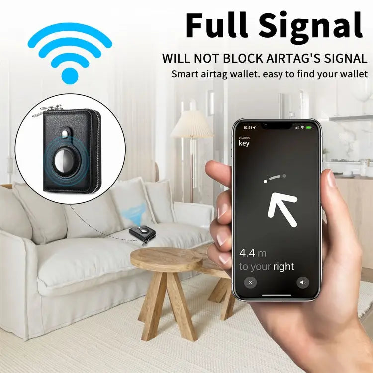 For AirTag Zipper Wallet Protective Cover Case - Apple Accessories