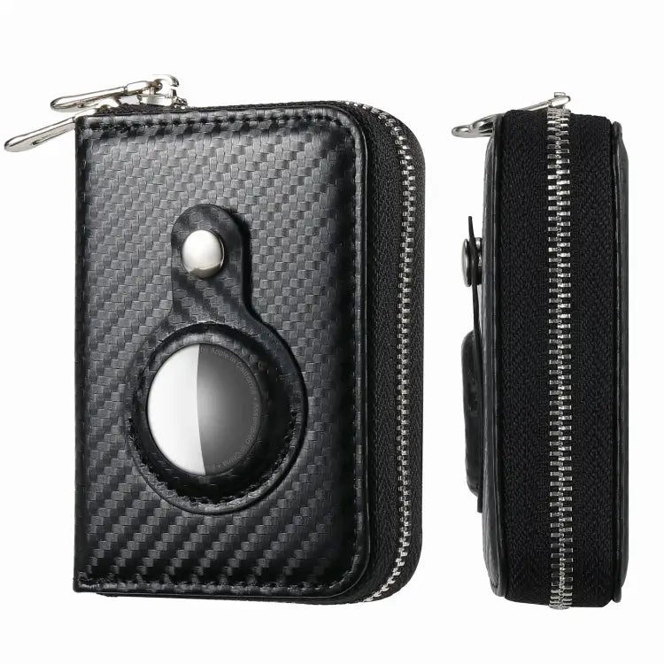 For AirTag Zipper Wallet Protective Cover Case - Matte Black - Apple Accessories
