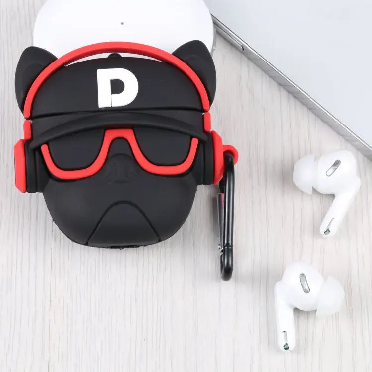 For Apple AirPods 1/2 Generation Universal Angel Devil Bluetooth Headphone Protective Case - Black - Apple Accessories