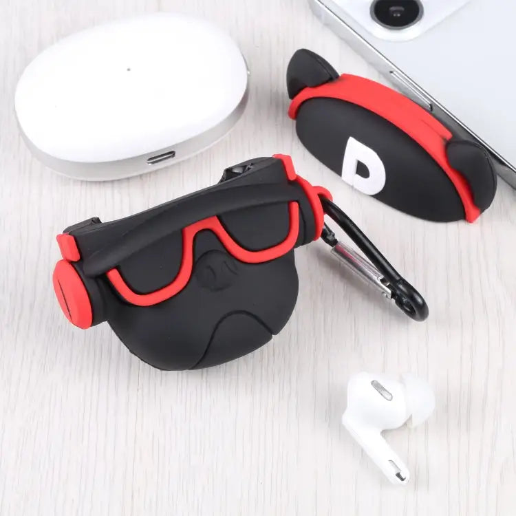 For Apple AirPods 1/2 Generation Universal Angel Devil Bluetooth Headphone Protective Case - Black - Apple Accessories