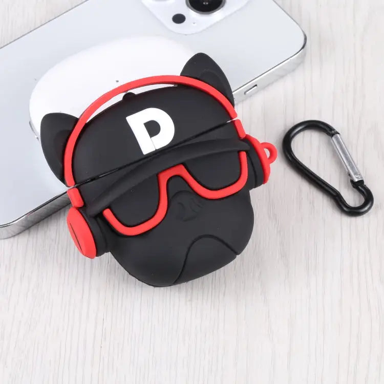 For Apple AirPods 1/2 Generation Universal Angel Devil Bluetooth Headphone Protective Case - Black - Apple Accessories
