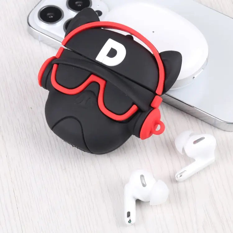 For Apple AirPods 1/2 Generation Universal Angel Devil Bluetooth Headphone Protective Case - Black - Apple Accessories