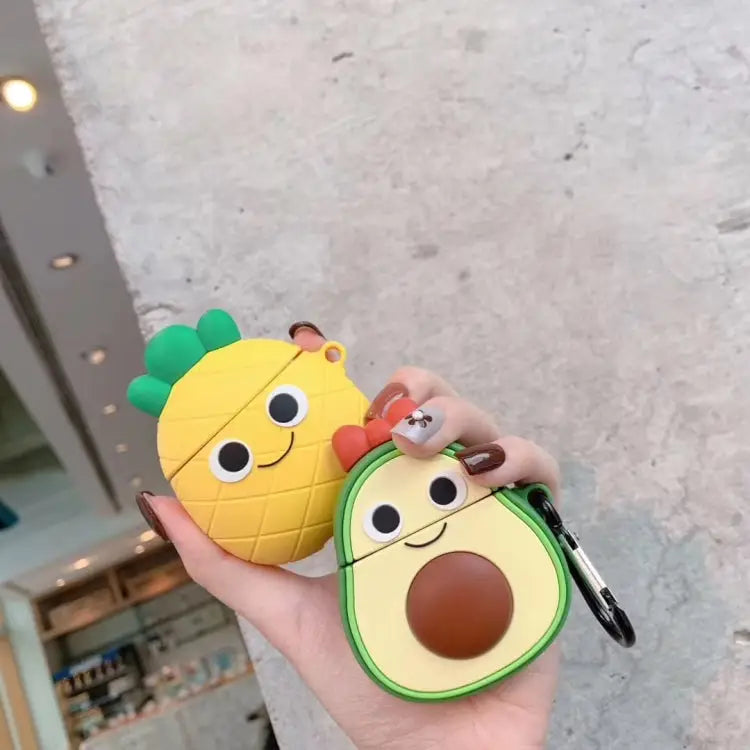 For Apple AirPods 1/2 Generation Universal Couple Avocado And Pineapple Bluetooth Headphone Protective Case Pineapple